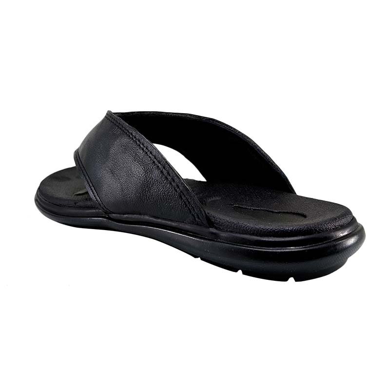 Womens black leather online slippers